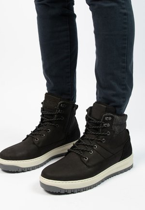 Schnürstiefelette - schwarz