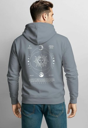 BACKPRINT SUN MOON  - Kapuzenpullover - convoy grey