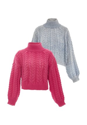 Mo, 2-PACK - Pullover - blau wollweiss & fuchsia