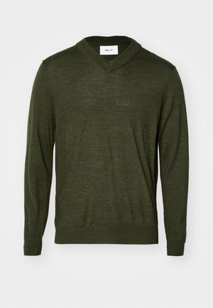 NN.07 SERGIO V NECK - Jumper - dark army