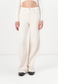 ONLY ONLMADISON WIDE - Wide leg - ecru