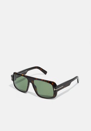 Tom Ford TURNER UNISEX - Päikeseprillid - dark havana/green
