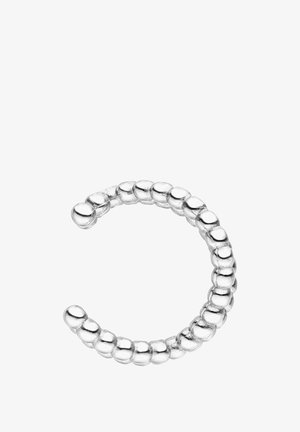 Silberring mit einem Perlenmuster, das eine runde Form und eine polierte Oberfläche aufweist. Die Perlen sind gleichmäßig um den Ring angeordnet.