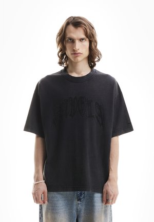 FAVELA RIBCAGE RHINESTONE UNISEX - Potiskana majica - black