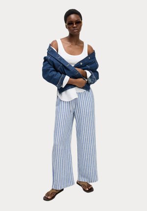 WIDE LEG - Broek - navy stripe