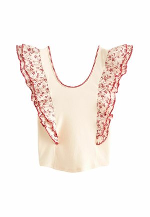 FLUTTER - Blouse - ecru red trim