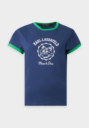 KARL LAGERFELD, IKON MUSE RINGER - T-shirt imprimé - medieval blue