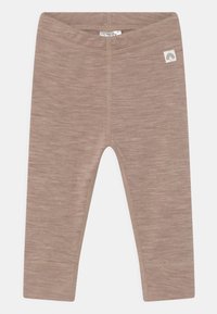 Lindex BABY SOLID UNISEX - Leggings - Byxor - light beige melange