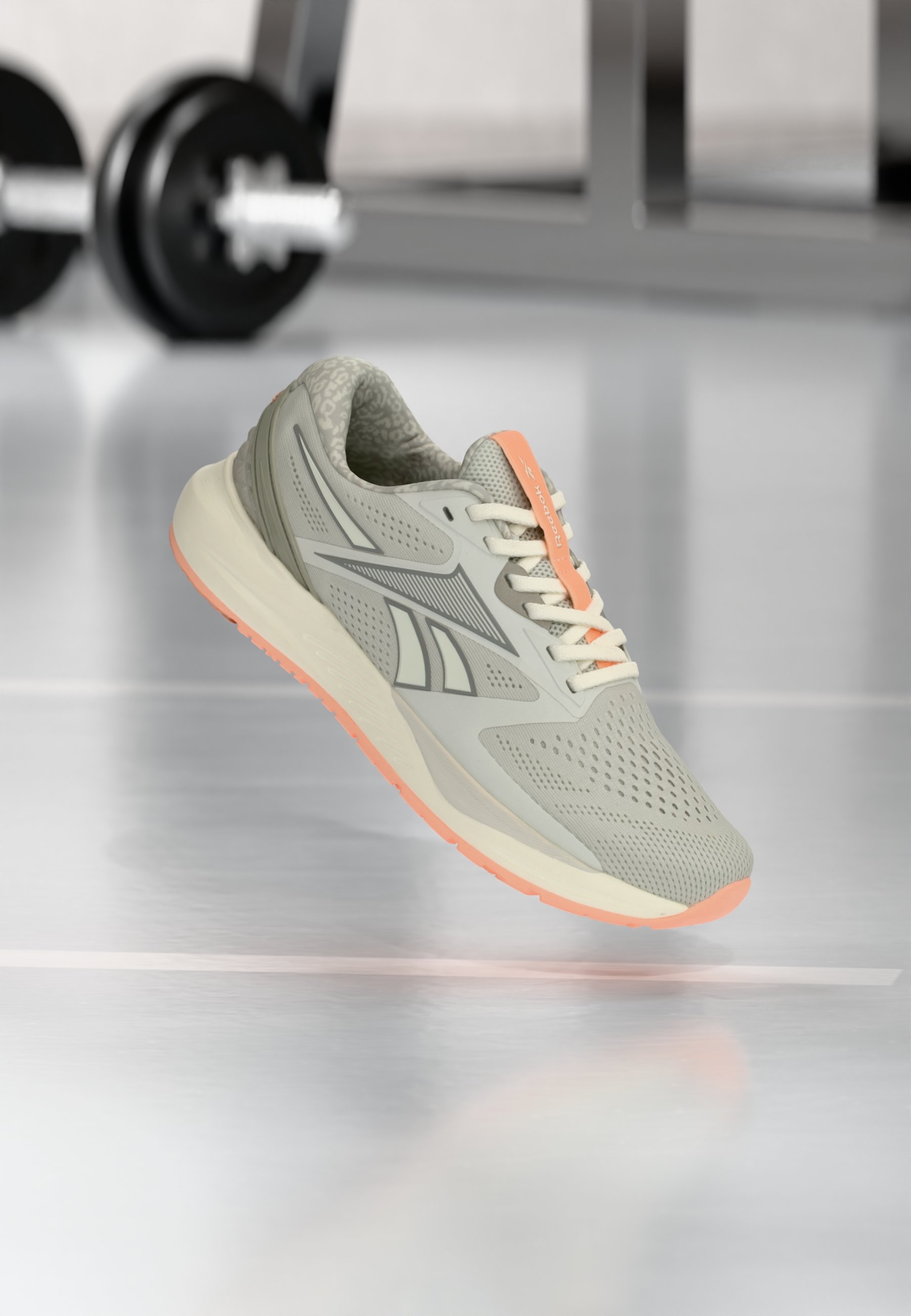 Men\'s Light Gray Athletic Running Shoes with Peach Midsole Viva Speed Shoes - Reebok main image 2