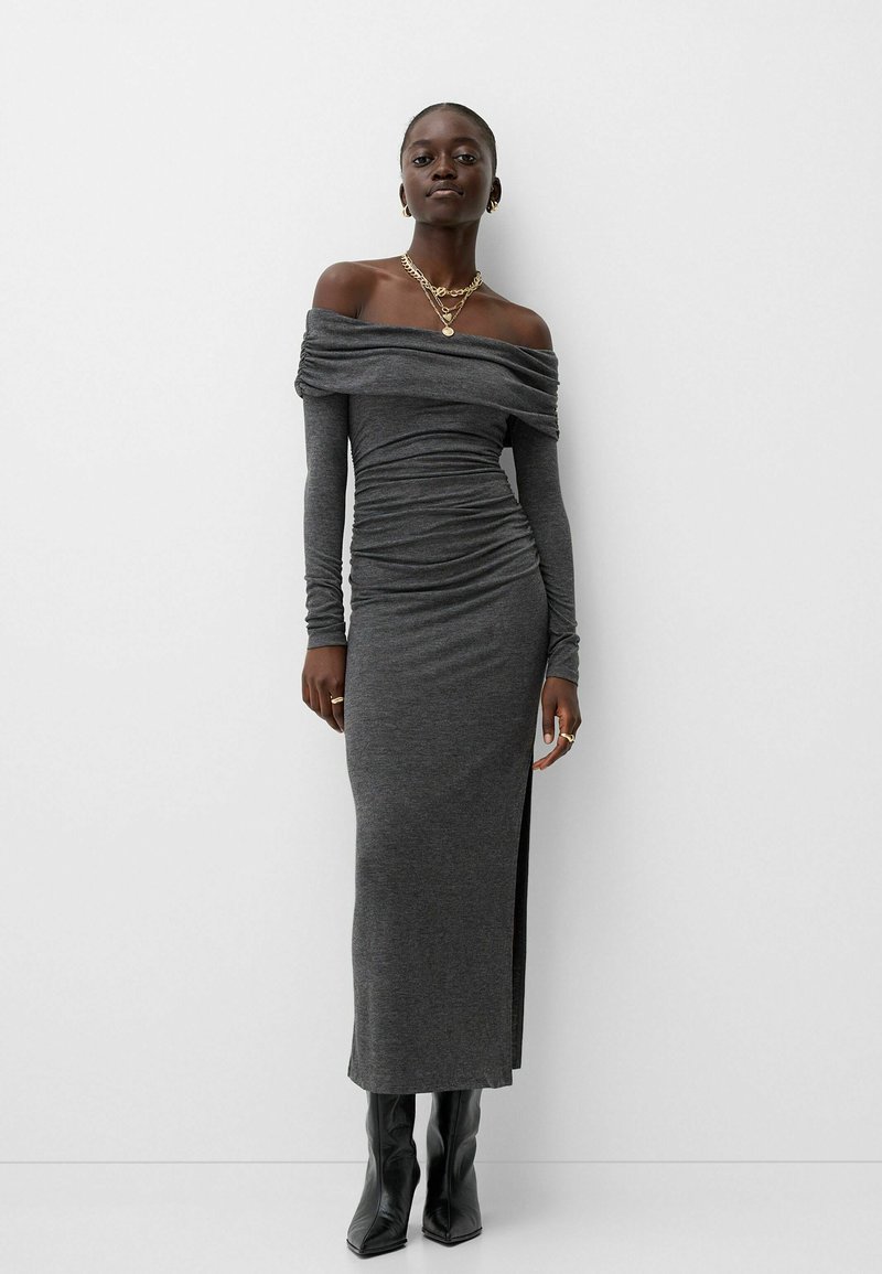 Bershka BARDOT - MIDI - Hverdagskjole - grey