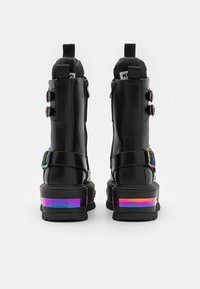 Koi Footwear COSMIC FIRE METAL PLATFORM BOOTS  - Veterboots - black/multi-coloured