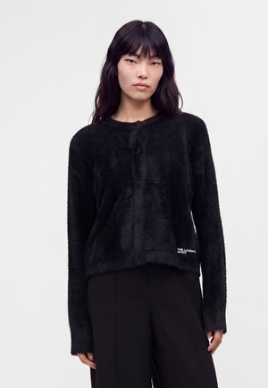Karl Lagerfeld Jeans, CROPPED FLUFFY - Adīta jaka - black