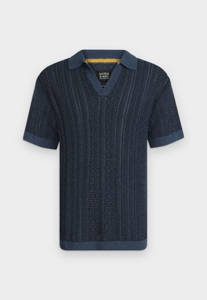 Scotch & Soda, MULTI STITCH EXTRA DROPPED SHOULDER - Polokošeľa - ensign blue melange