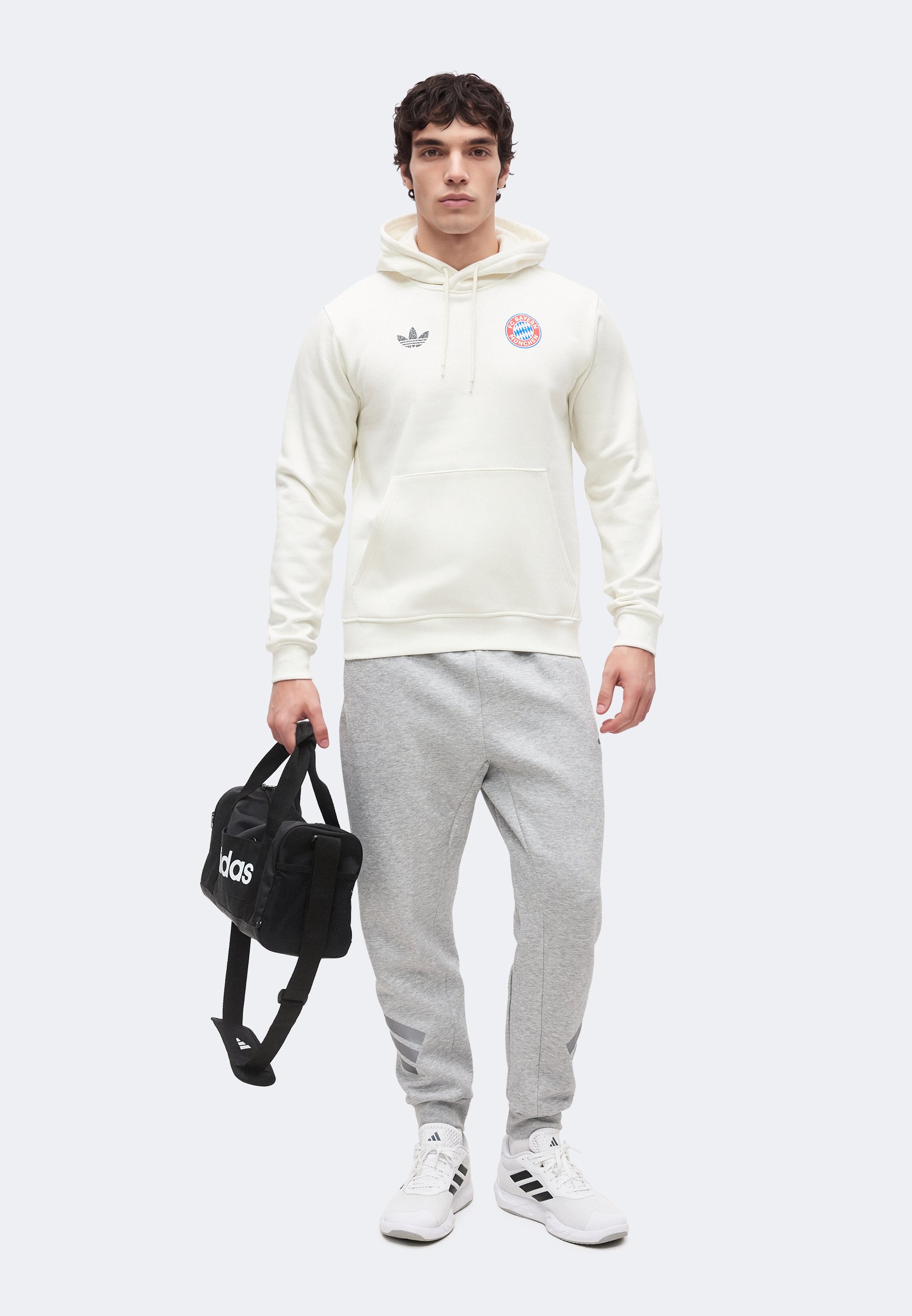 ADIDAS FC 바이에른 뮌헨 그래픽 후드티 클럽웨어 코어 화이트