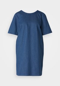 PCDOVE O NECK BOW SHORT DRESS  - Haljina od trapera - medium blue denim