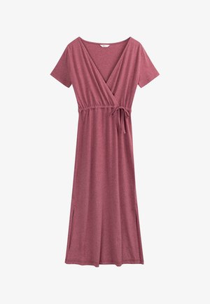 MELA, DAMEN V-NECK KLEID LANG SHREOSHI - Jerseyjurk - marmelade melange