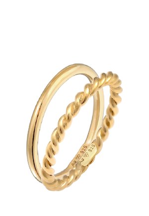 2 PACK BASIC TWISTED - Bague - gold-coloured