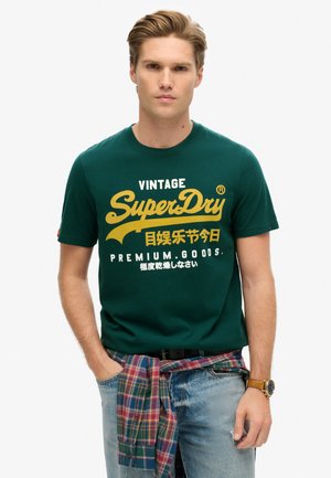 Superdry & Co DUO VINTAGE LOGO - Camiseta estampada - dark pine green