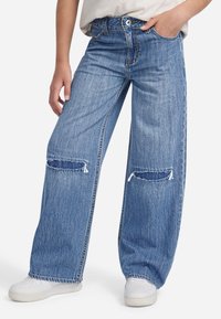 Abercrombie & Fitch HIGH RISE ULTRA WIDE LEG - Vaqueros rectos - twilight