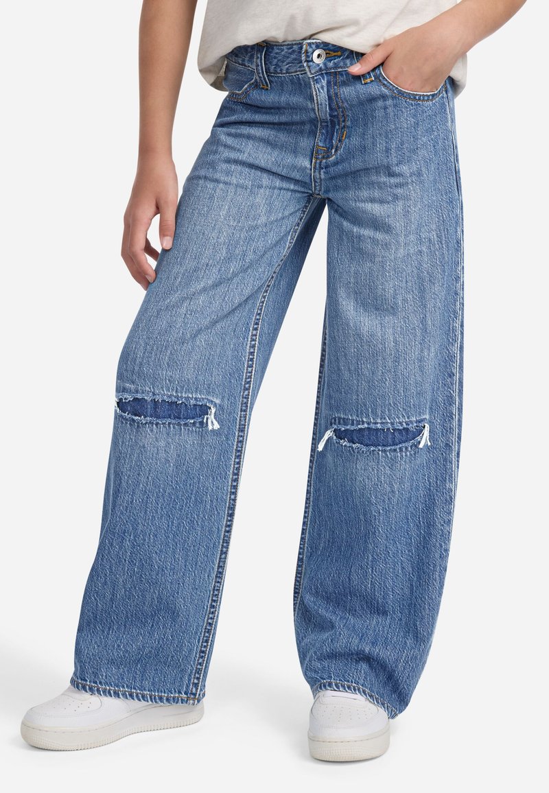 Abercrombie & Fitch HIGH RISE ULTRA WIDE LEG - Vaqueros rectos - twilight