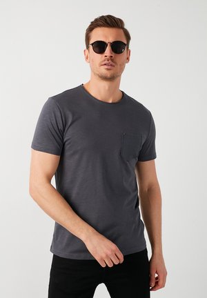 Buratti CREW NECK POCKET - T-Shirt basic - anthracite