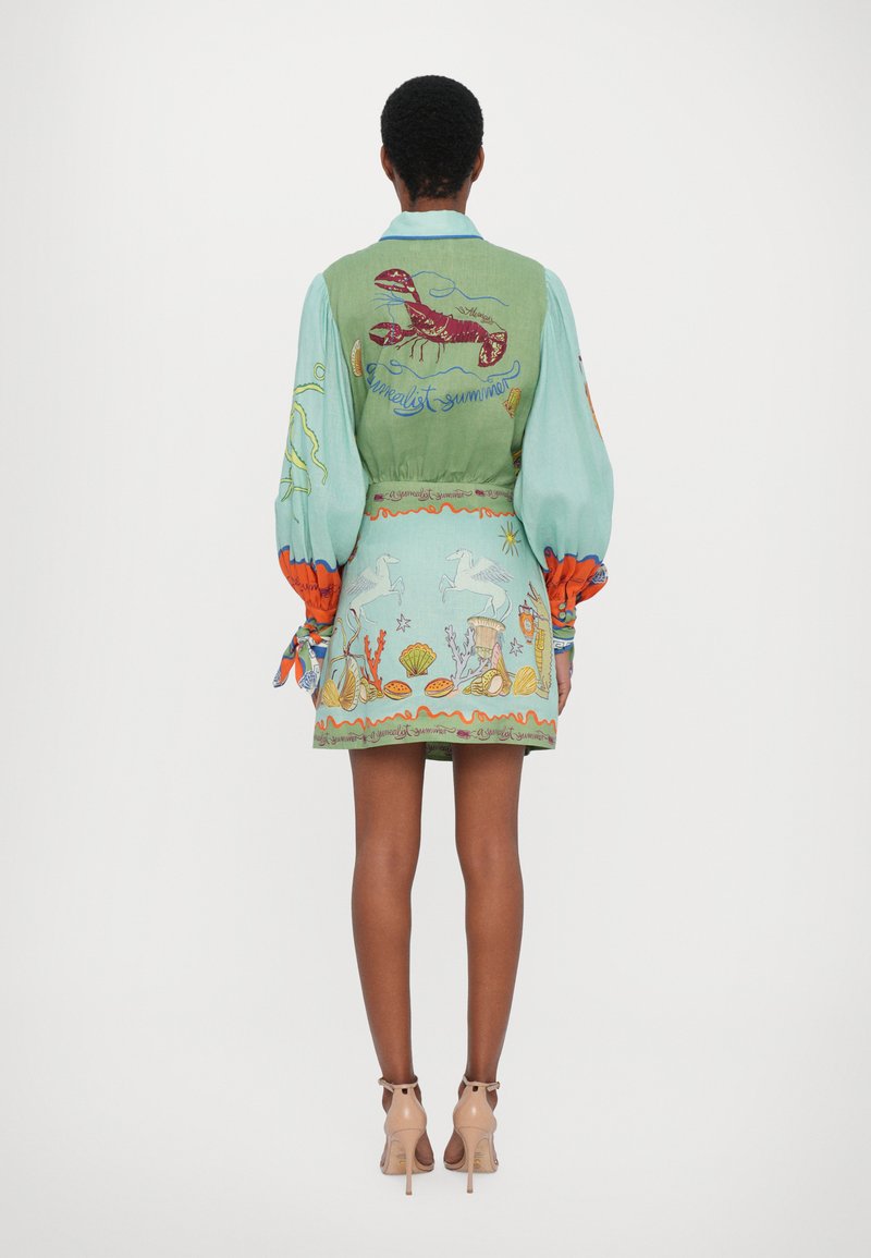 sachin and babi light blue dress Alemais SURREALIST SUMMER MINI SHIRT DRESS - Shirt dress - multi  coloured/multi-coloured