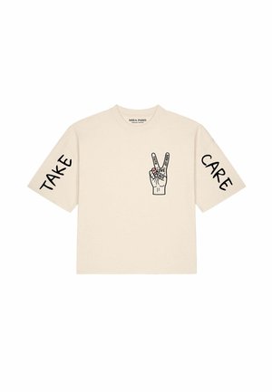 Mira Paris, TAKE CARE OVERSIZED BOXY TEE 26 UNISEX - Camiseta estampada - natural raw