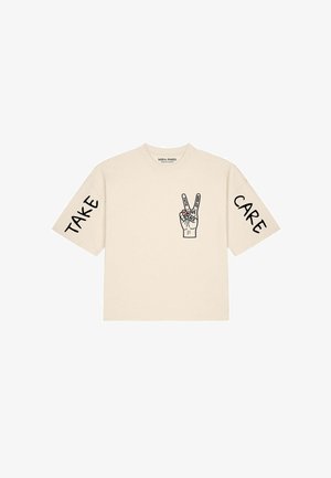 Mira Paris, TAKE CARE OVERSIZED BOXY TEE 26 UNISEX - T-shirt con stampa - natural raw