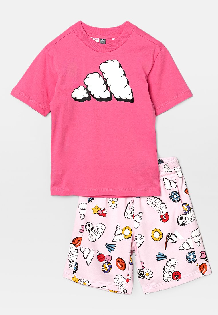 adidas Sportswear T-shirt print donkerroze adidas Sportswear T-shirt print donkerroze