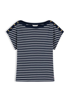 Tommy Hilfiger, BOAT NECK TEE - Tricou cu imprimeu - dark night navy/calico
