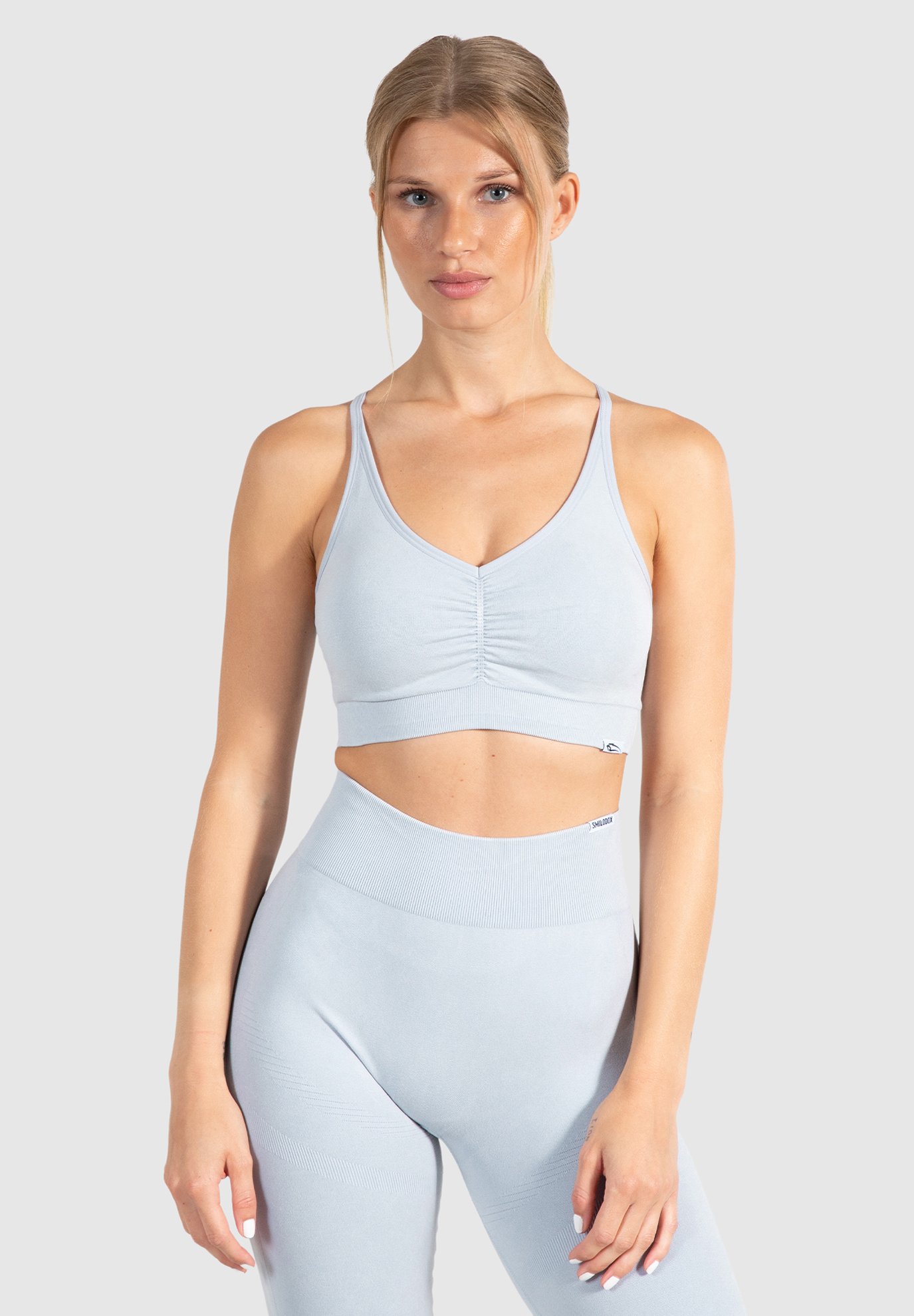 SMILODOX Sport BH Damen 'Maria' – Scrunch Push-Up BH Ohne Bügel, Verstellbare Träger, V-Ausschnitt, Fester Halt