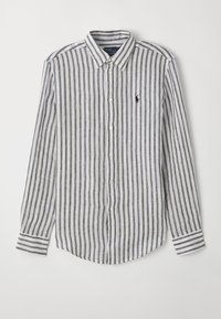 CLASSIC FIT STRIPED LINEN SHIRT - Nööpidega pluus - dark sage/white