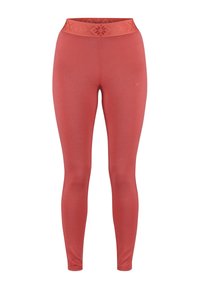 Hoge taille leggings in een koraalkleur met een geprinte tailleband. Gemaakt van rekbare stof, met een aansluitend ontwerp en zonder zichtbare naden.