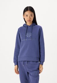 GANT TONAL SHIELD HOODIE - Felpa con cappuccio - dusty navy