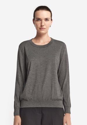 ROUND NECK - Stickad tröja - dark grey melange