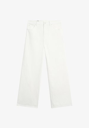 Massimo Dutti, LOW-RISE WIDE-LEG STRIPED TROUSERS 05052852 - Wide leg - white
