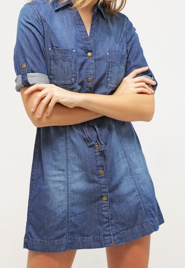 Blue Denim Jurk Esprit Edc By Esprit Spijkerjurk Blue Denim/blauw