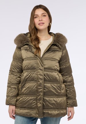 CON CAPPUCCIO  - Wintermantel - verde militare