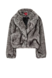 LIE JACKET - Imitert skinnjakke - grey melange