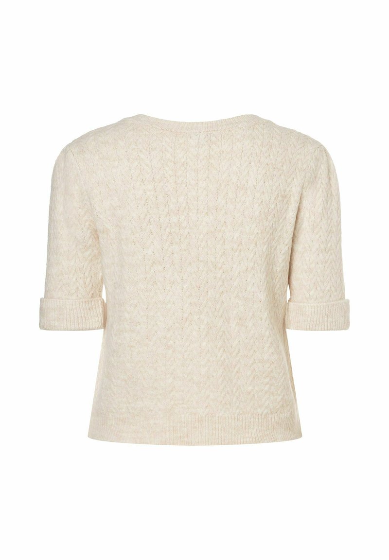 More More KURZARM Strickjacke beige meliert/beige-meliert