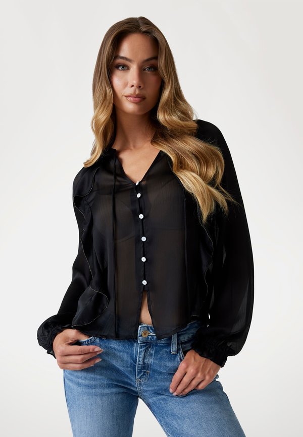 NEW JOSETTE - Hemdbluse - schwarz