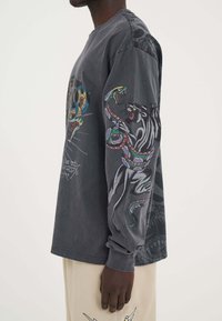 Ed Hardy PANTHER SNAKE BATTLET - Maglietta a manica lunga - charcoal