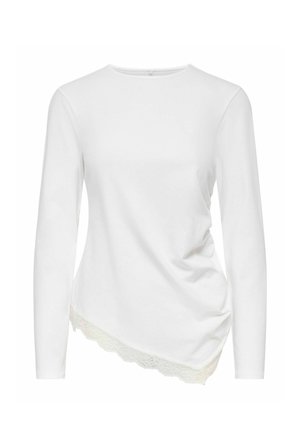 ONLY ONLLIVE LOVE L/S RUCHING TOP CS JRS - T-shirt à manches longues - cloud dancer