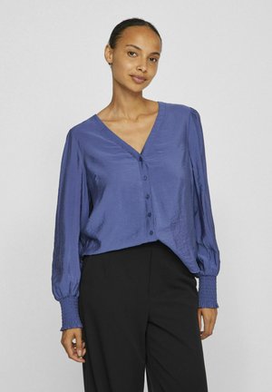 V-AUSSCHNITT - Bluse - bijou blue