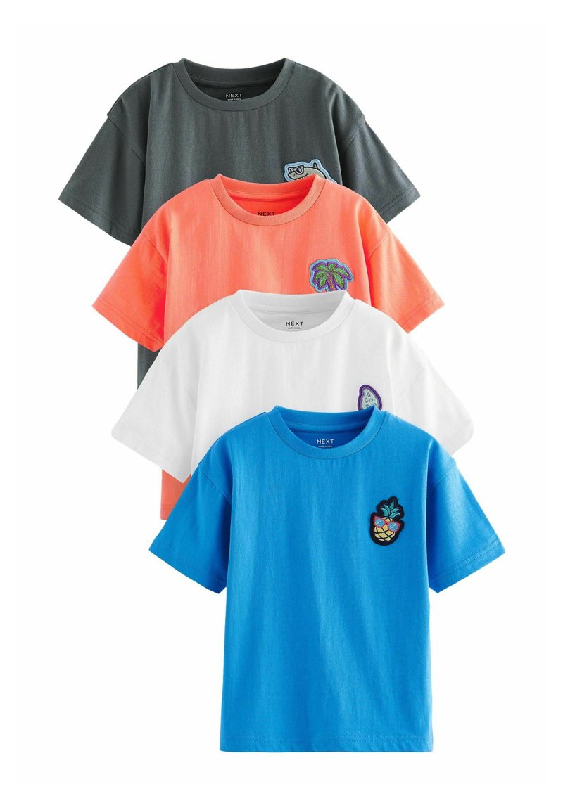 Next - CHARACTER SHORT SLEEVES 4 PACK STANDARD - Potiskana majica - white grey blue orange, Povečajte