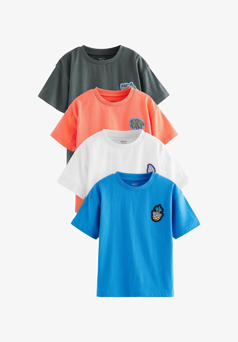 Next CHARACTER SHORT SLEEVES 4 PACK STANDARD - T-shirt med print - white grey blue orange