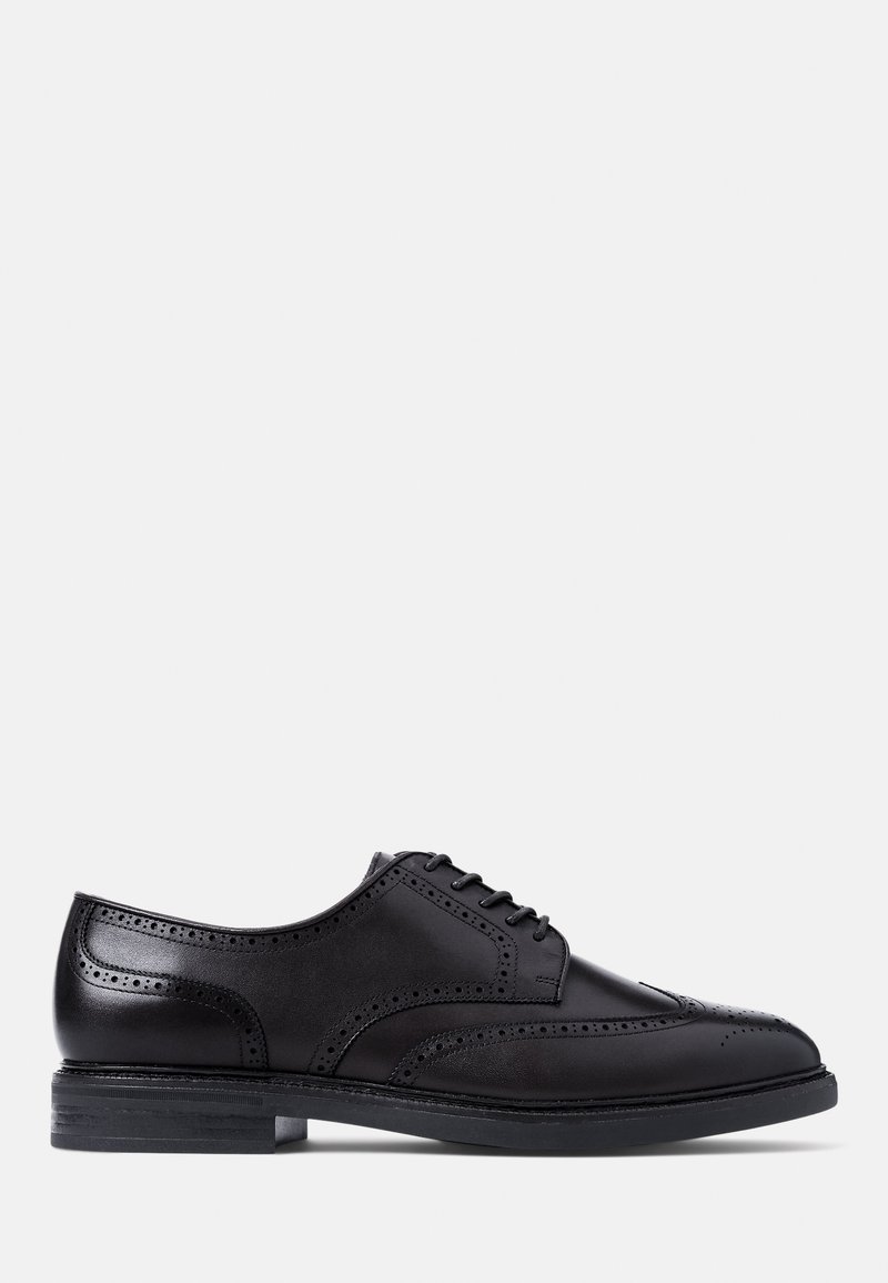 Polo Ralph Lauren - ASHER LEATHER WINGTIP SHOE - Pensko med snøring - black, Forstørre