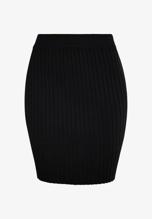 Must have ribreepitud must kleit, mis järgib keha kontuure ja omab vöökoha disaini. Sile tekstuur ja vertikaalne riba muster.