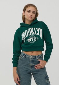 Terranova CROP CON COLLEGE - Felpa con cappuccio - foresta