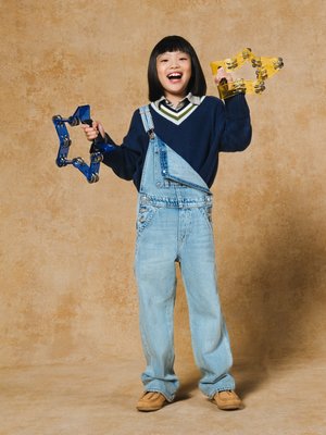 KIDS DENIM OVERALLS WITH WASHWELL - Dungarees - light wash